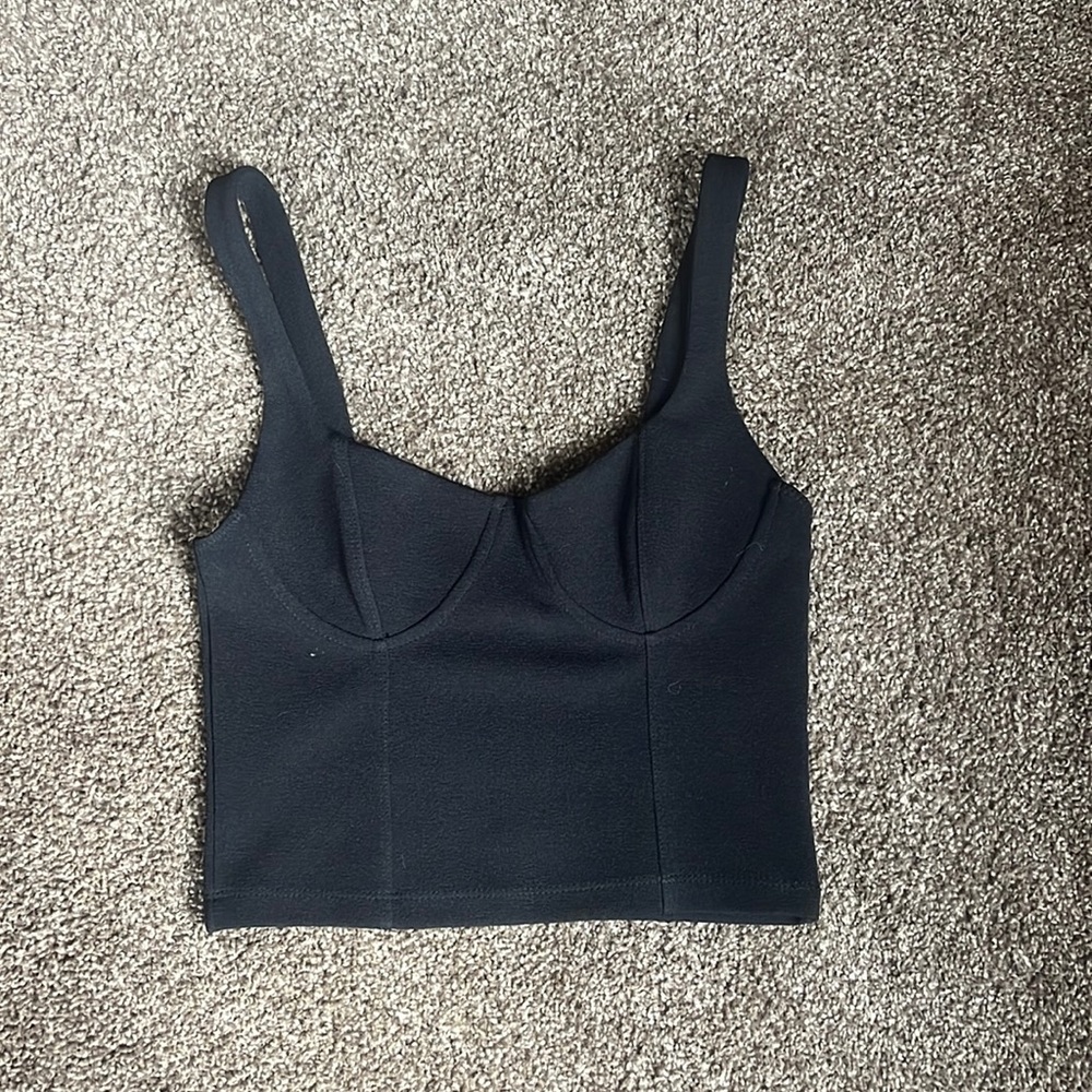 ZARA black crop top corset style top. Excellent condition!